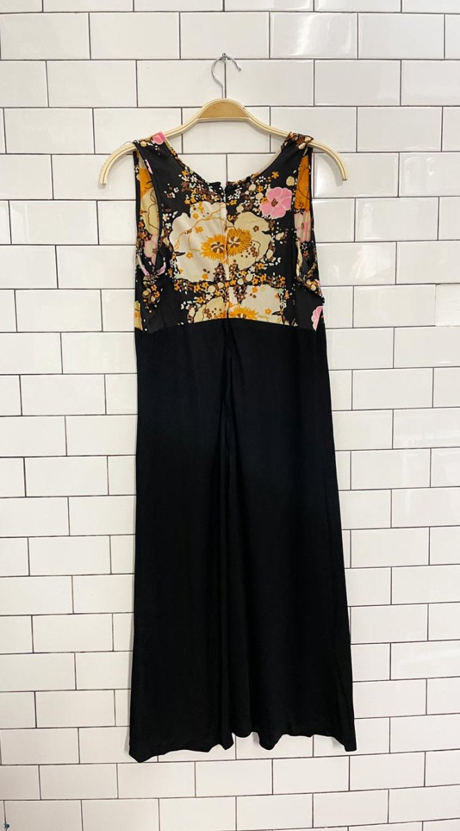 vintage 60s floral empire waist midi dress - good market thrift store