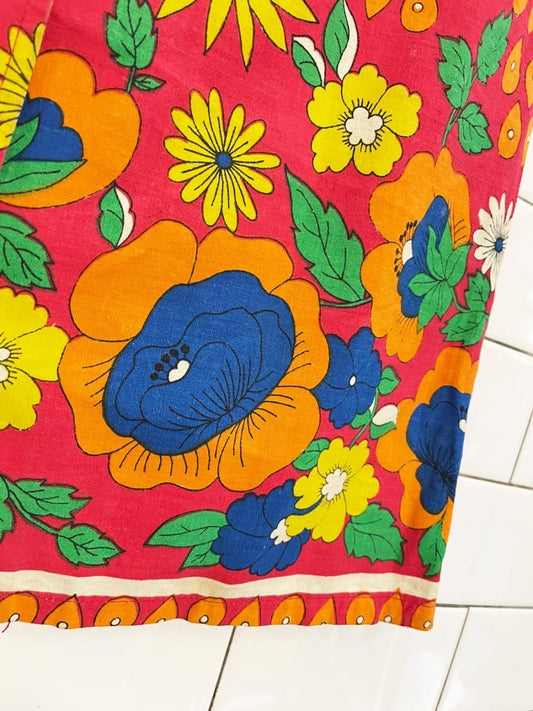 vintage 60s floral sleeveless shirt - good market thrift store