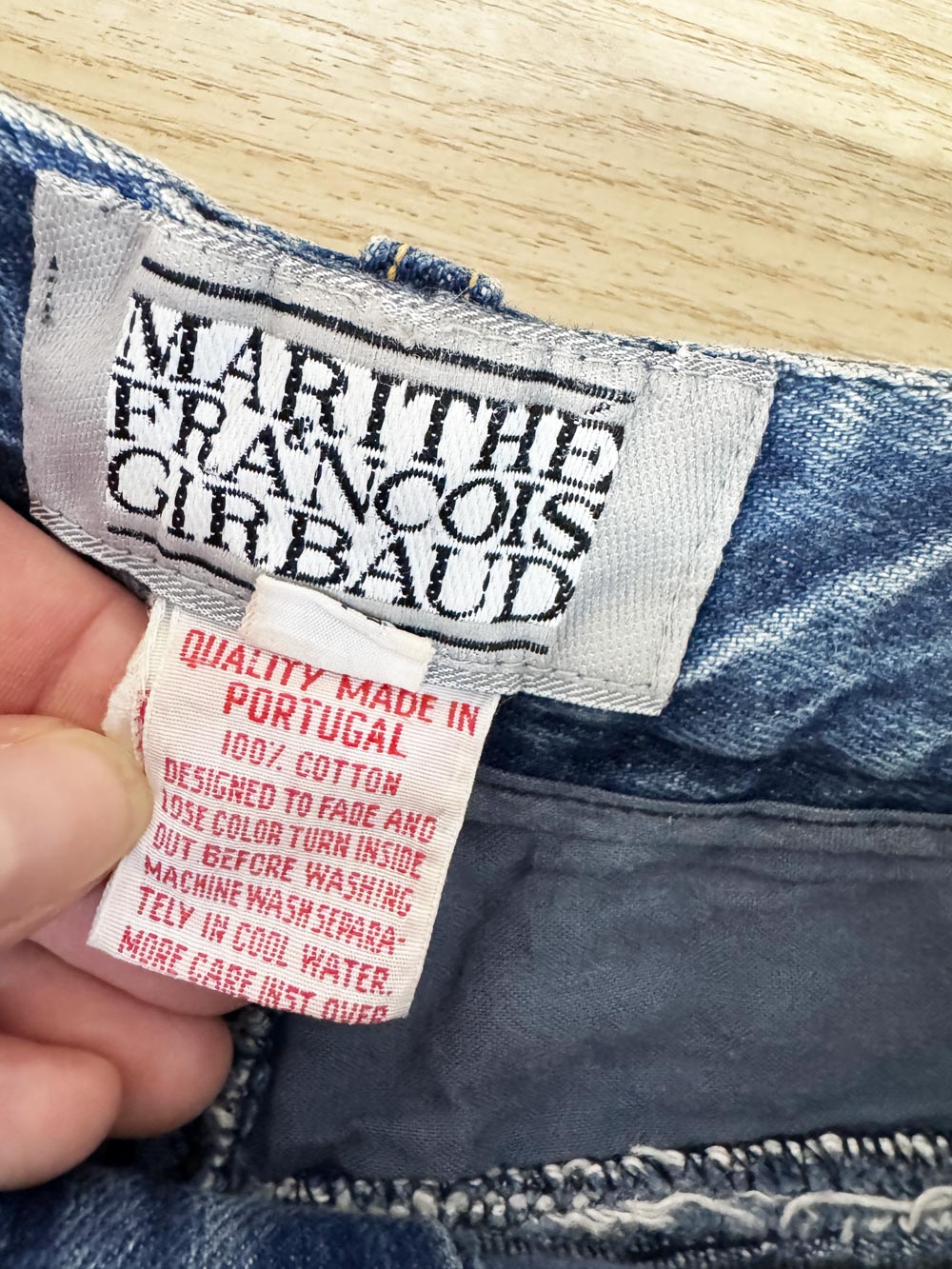 vintage 90s marithe francois girbaud denim mini skirt