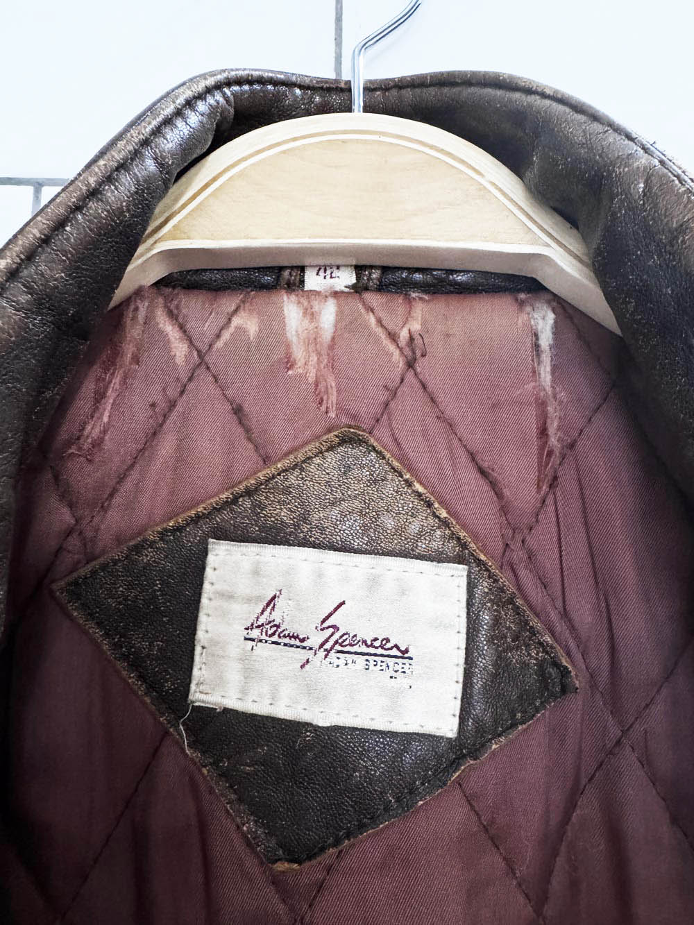 vintage adam spencer distressed leather utility bomber jacket