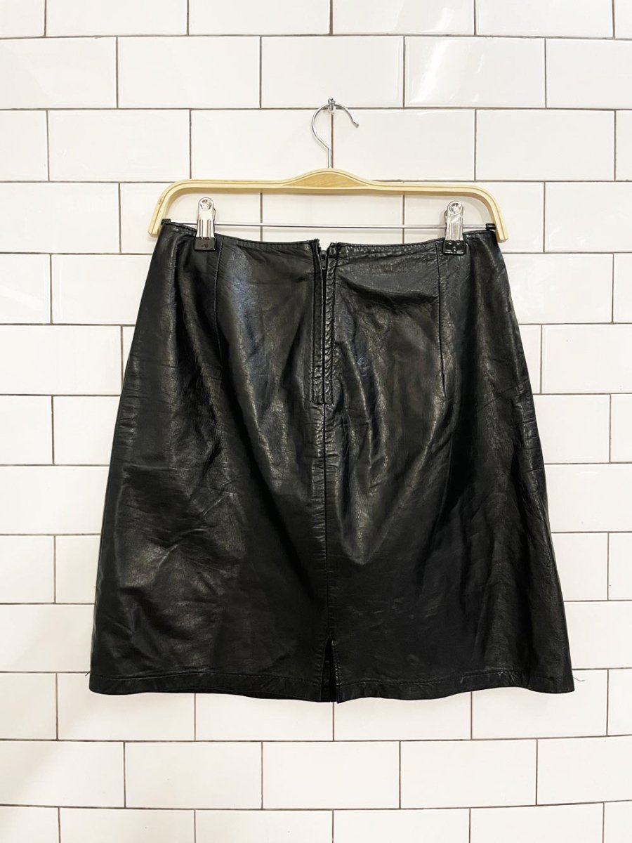 vintage 80s g jeunesse leather mini skirt - good market thrift store