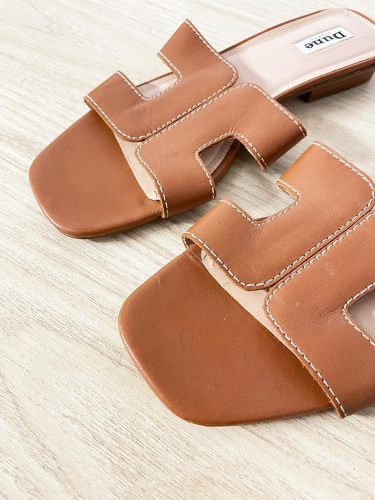dune london loupe leather slide sandal - good market thrift store