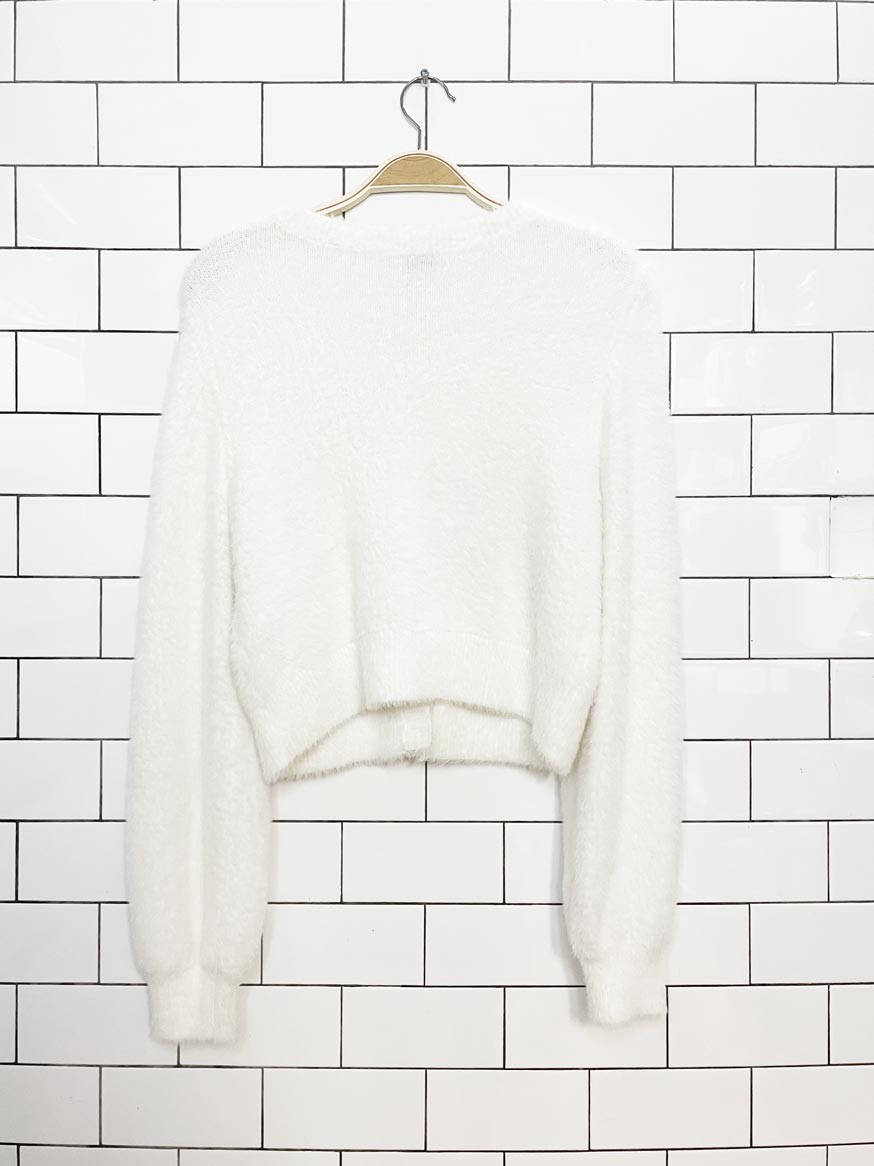 sunday best carmen fuzzy kitten soft stretchy cardigan | aritzia
