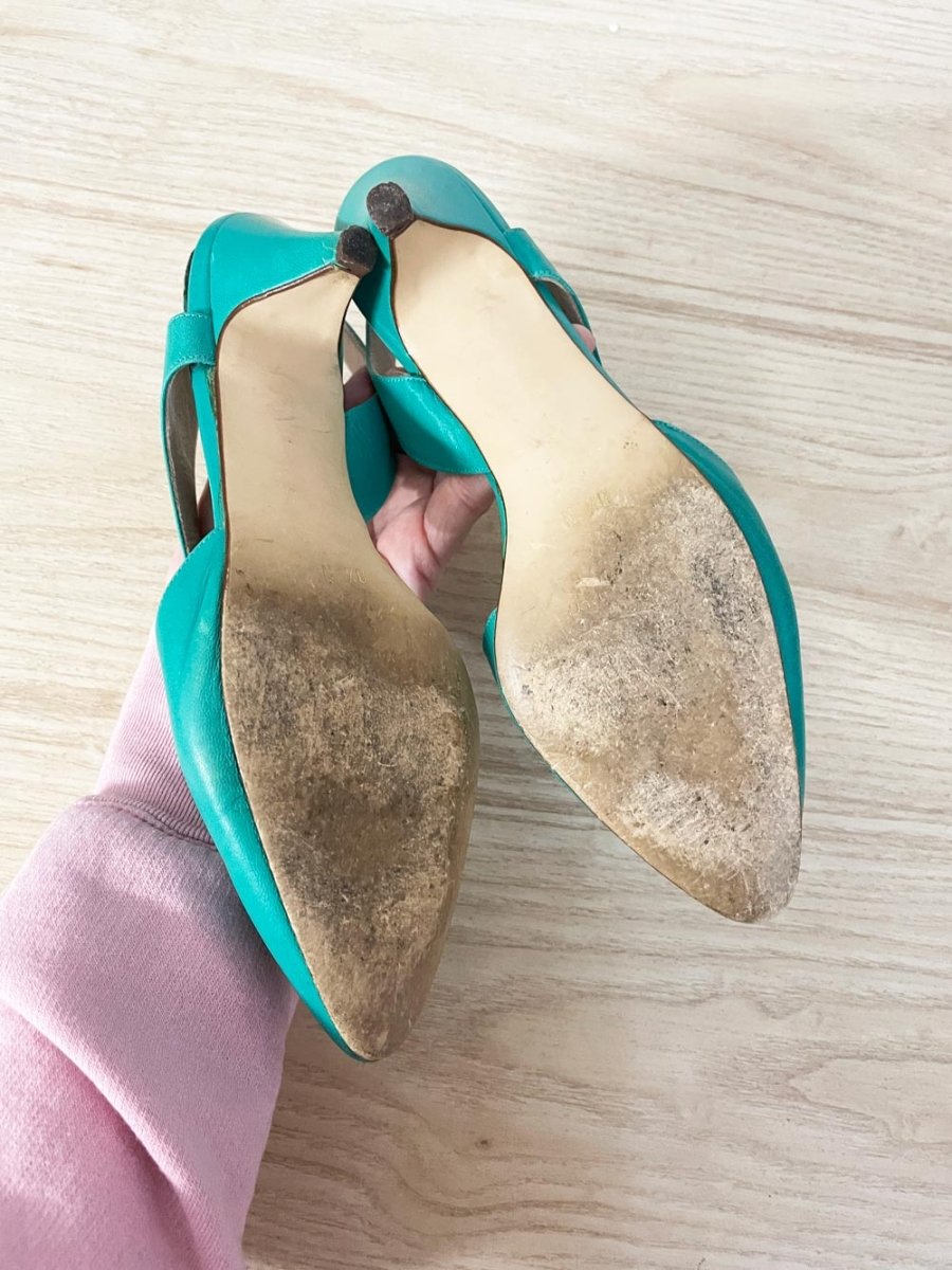 vintage 80s enzo angiolini italy leather slingback heels - good market thrift store