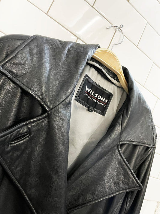vintage wilsons soft leather belted trench coat - good market thrift store