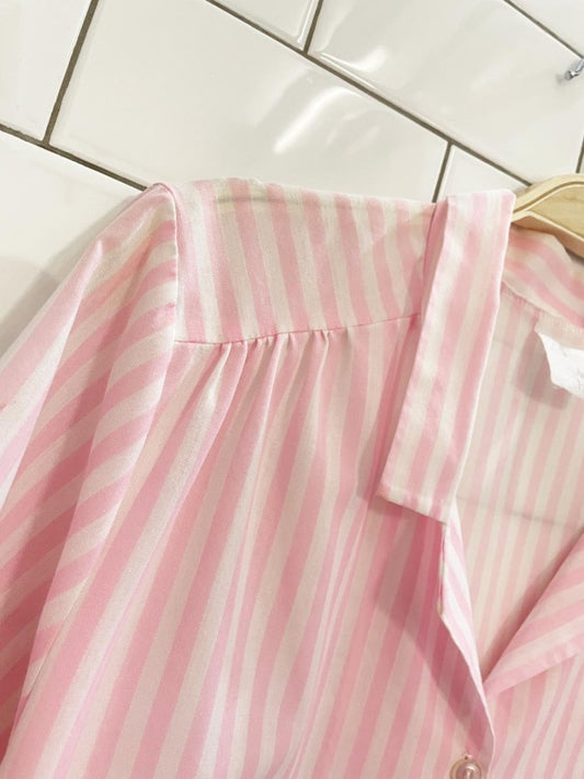 vintage ace of hearts pink stripe shirt - good market thrift store