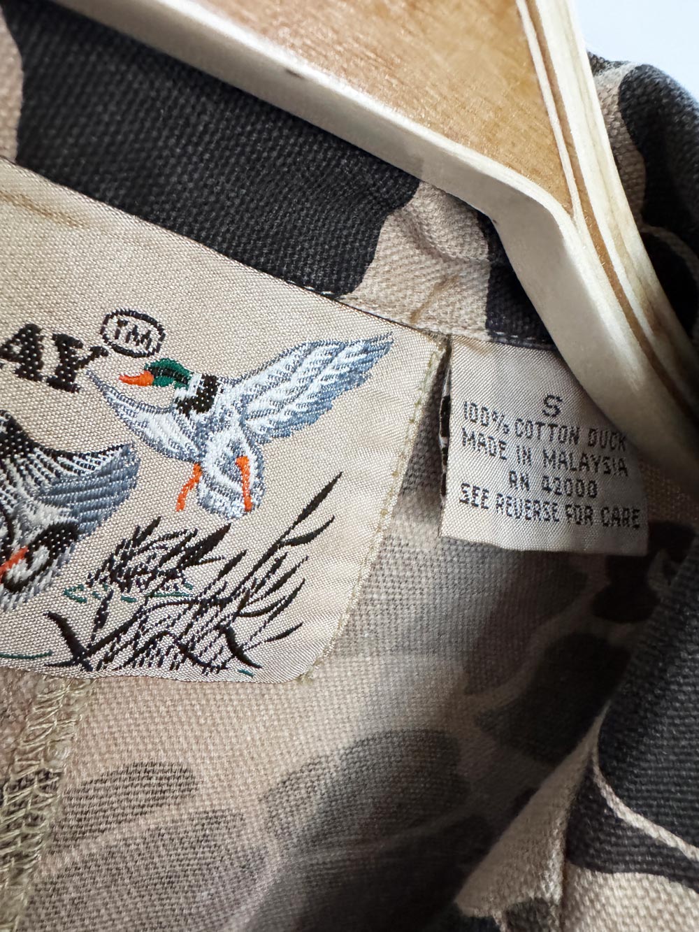 vintage 90s duck bay camo duck canvas utility coveralls