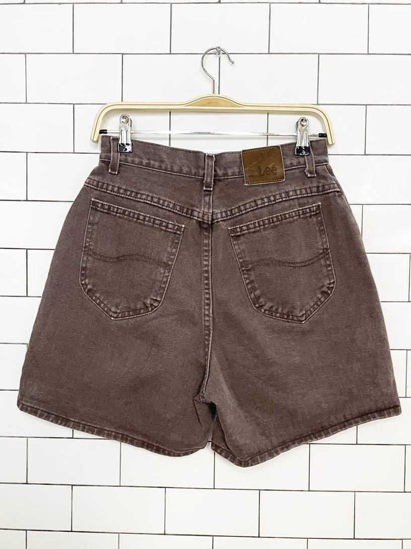 vintage 90s lee rivited denim high rise mom shorts