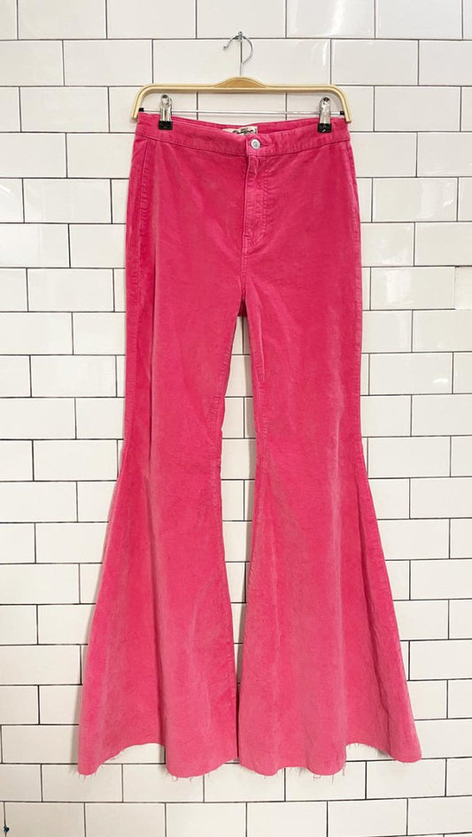 free people just float on pink velvet flares - good market thrift store