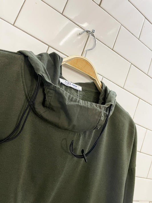 zara outdoor cargo pocket army hoodie - good market thrift store