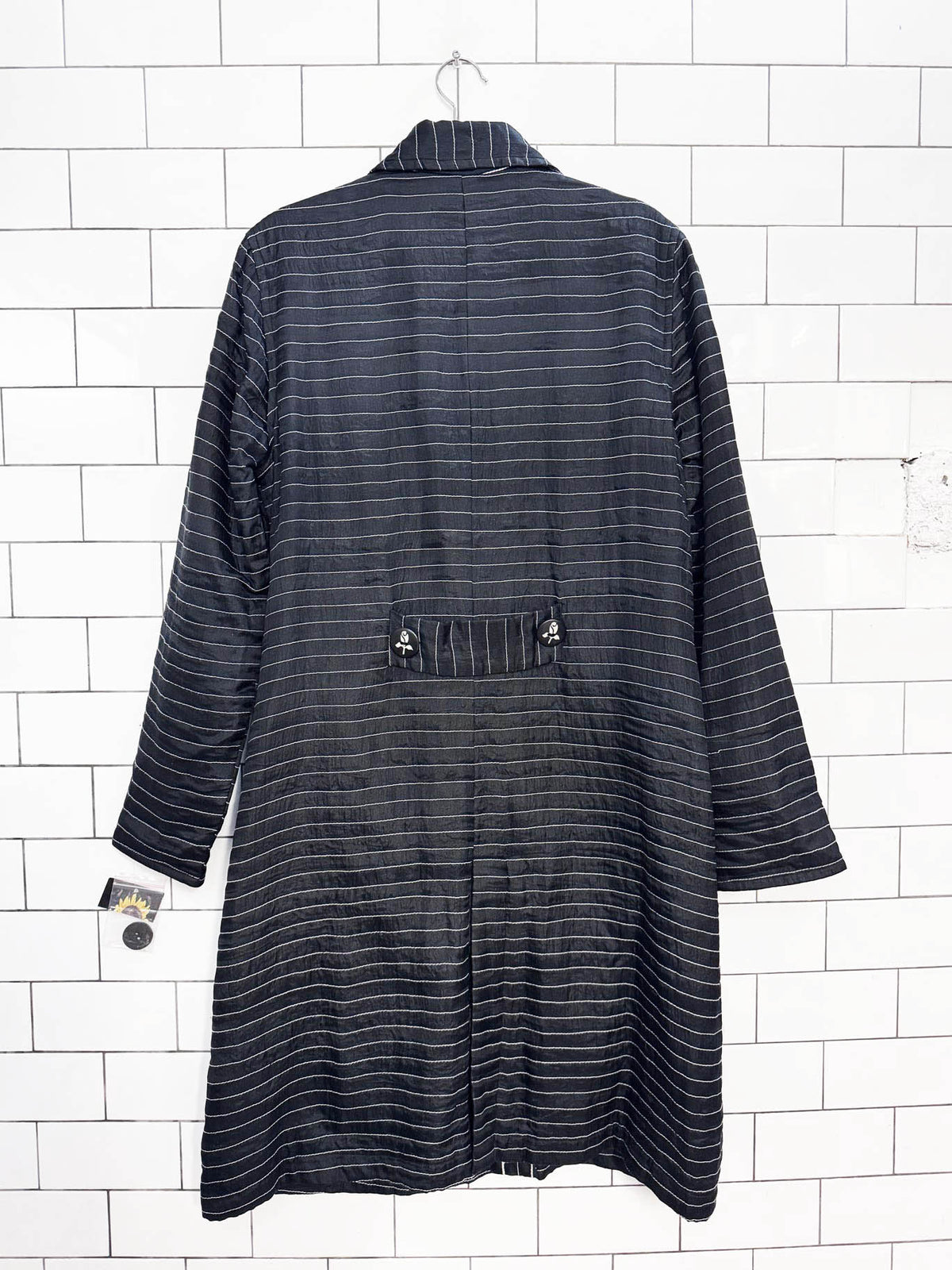 nwt vintage 00s mirasol 100% silk quilted long jacket