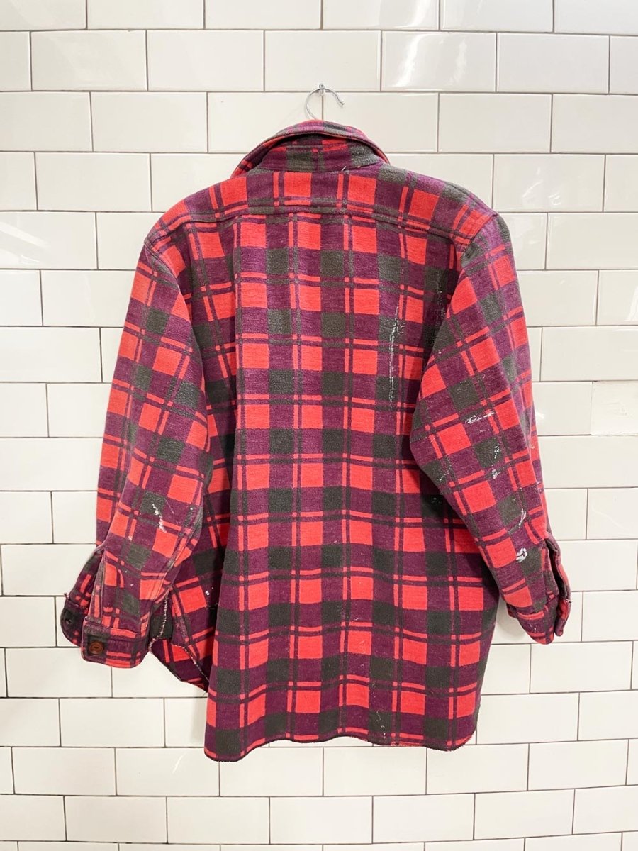 vintage 70s palermo buffalo plaid flannel shirt - good market thrift store
