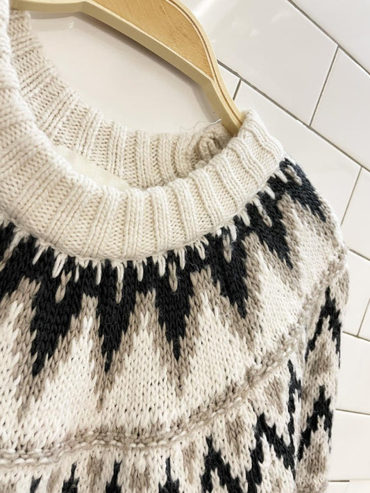 h&m fair isle wool - blend chunky knit sweater - good market thrift store