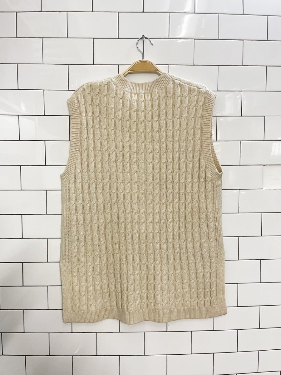 h&m oversized wool - blend cable knit vest - good market thrift store