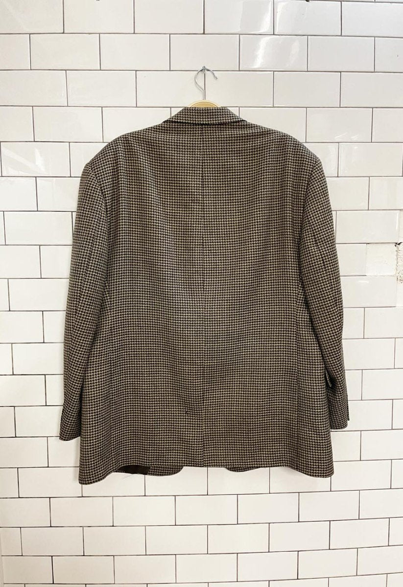 vintage cambridge pure wool houndstooth oversized menswear blazer | union made - good market thrift store
