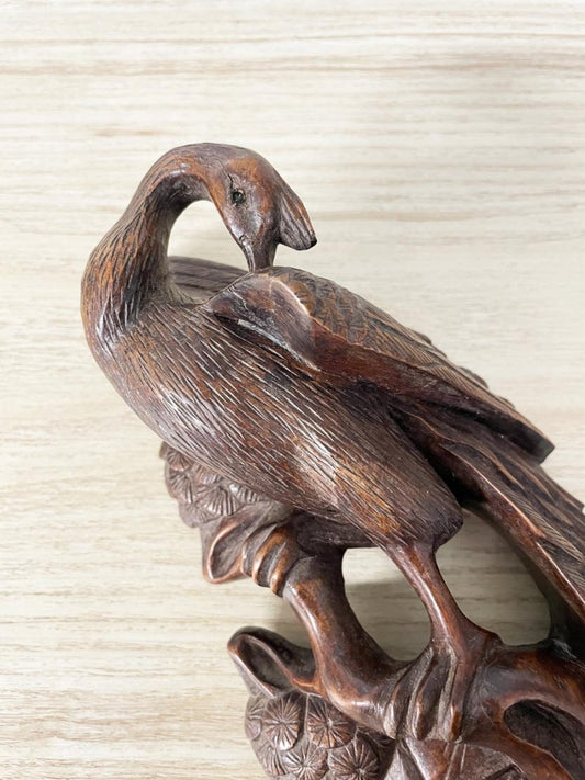 carved wood peacock coat hook - good market thrift store