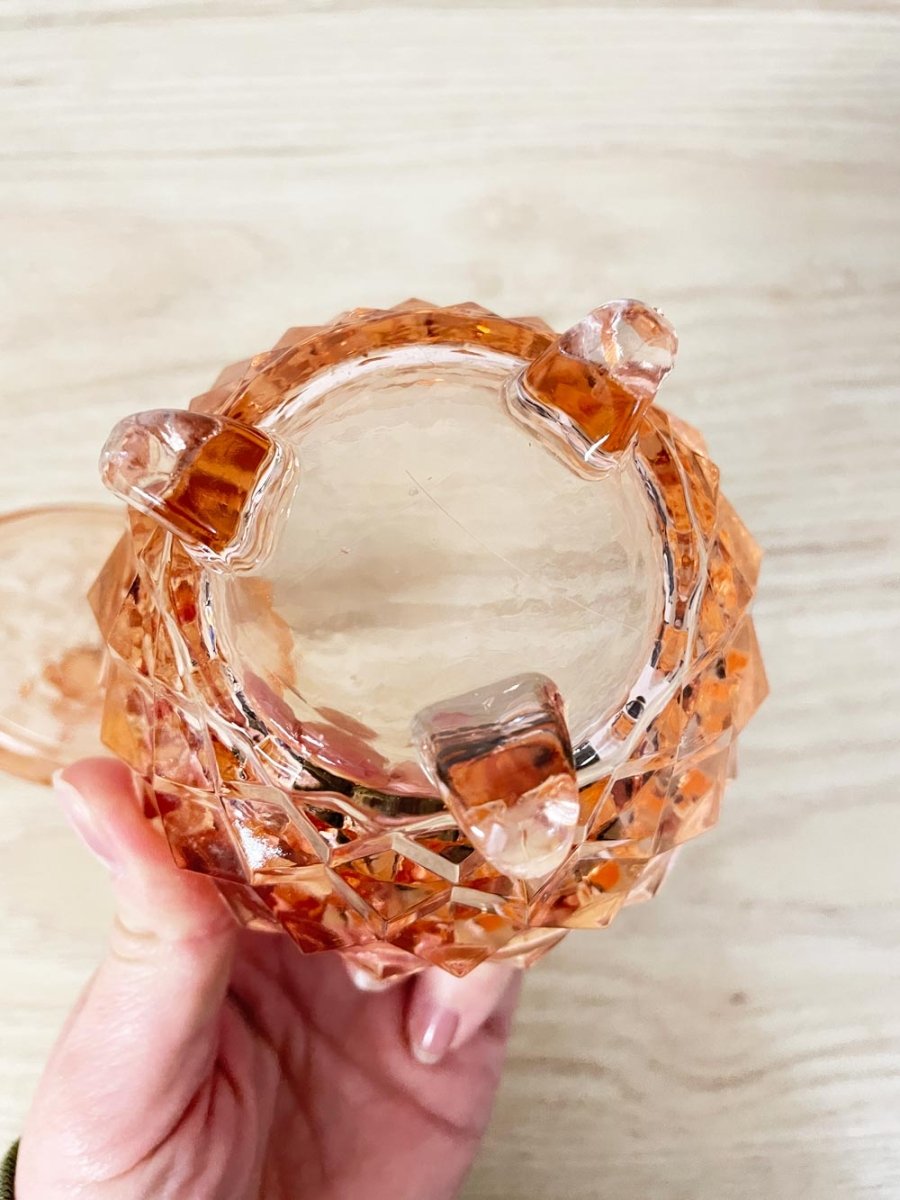 vintage rose depression glass jar - good market thrift store