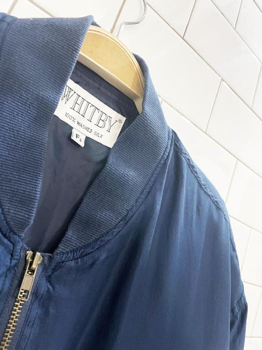 vintage 90s whitby 100% silk bomber jacket - good market thrift store