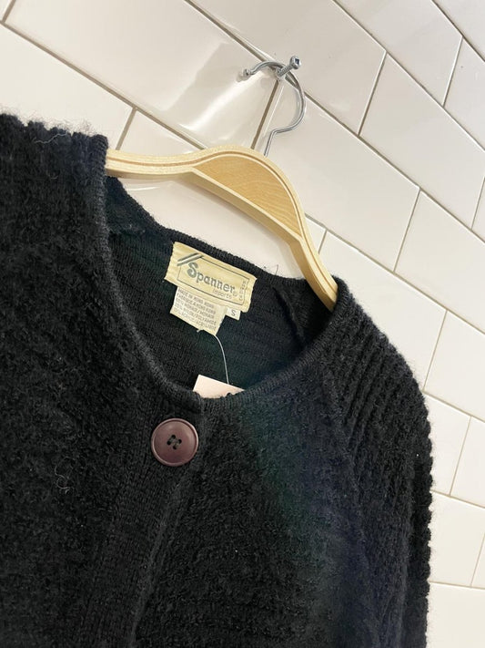 vintage 80s spanner oversized rib knit mohair sweater jacket - good market thrift store