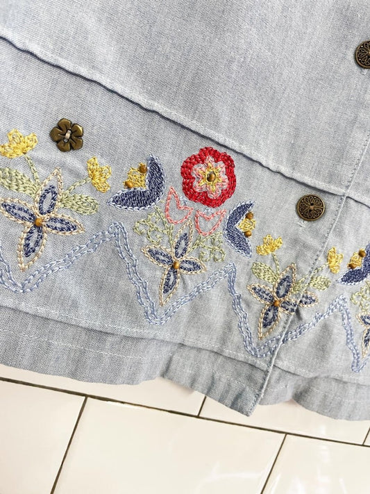 vintage 00s alfred dunner floral embroidered shirt - good market thrift store