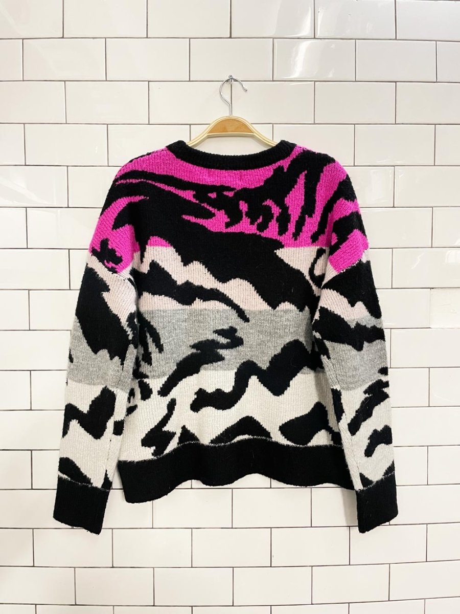 john + jenn animal print knit sweater - good market thrift store