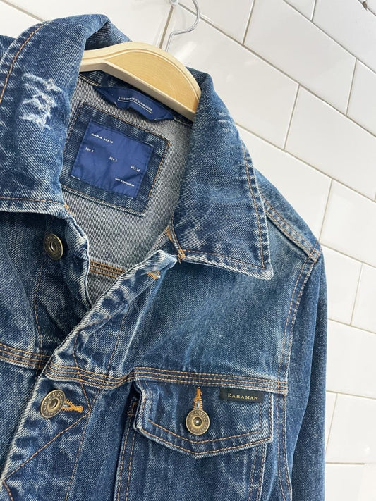zara denim trucker jacket - good market thrift store