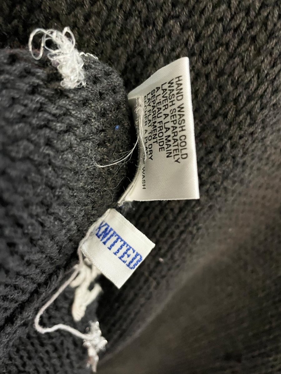 vintage 80s episcia hand - knit metallic florals cotton sweater - good market thrift store