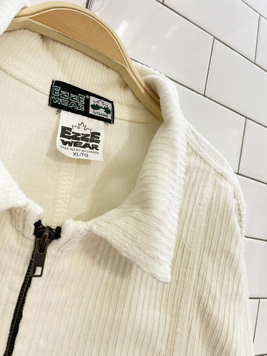 vintage 90s ezze wear chunky cord zip jacket - good market thrift store