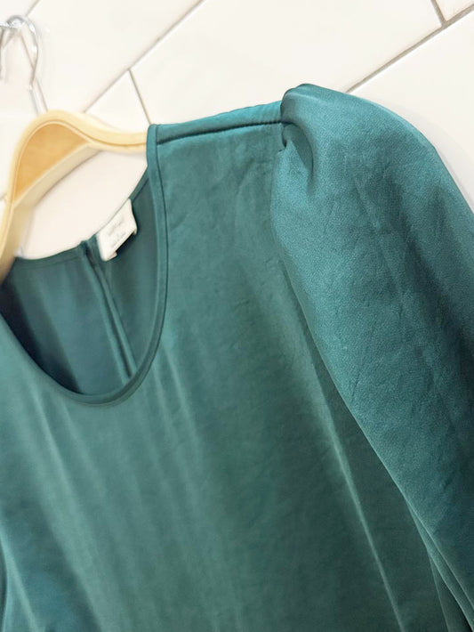 wilfred marie satin puff sleeve mini dress | aritzia