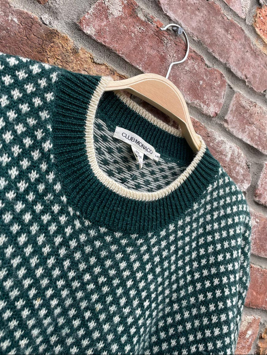 vintage 80s club monaco 100% wool sweater