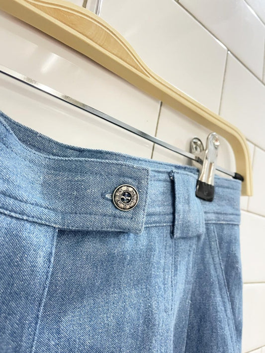 vintage 90s mélanie lyne utility denim shirt and pleated denim trouser set - good market thrift store