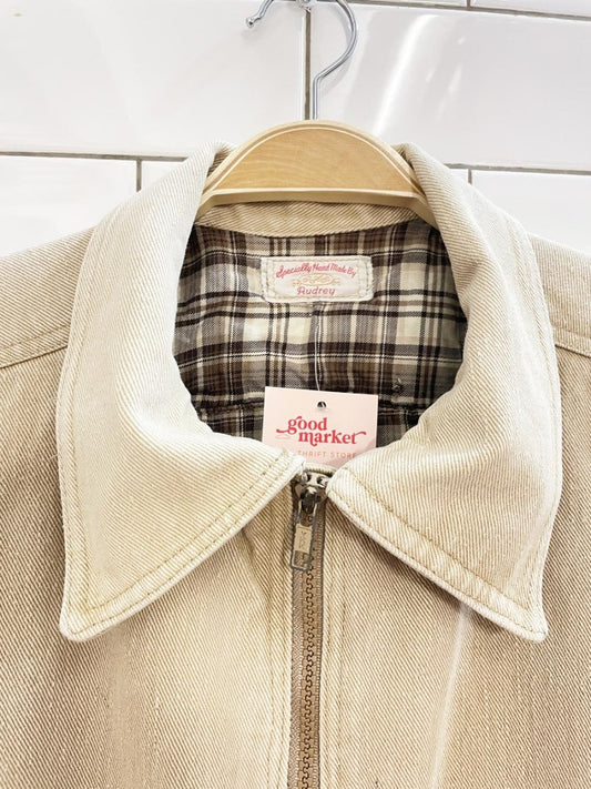 vintage handmade by audrey twill chore jacket - good market thrift store
