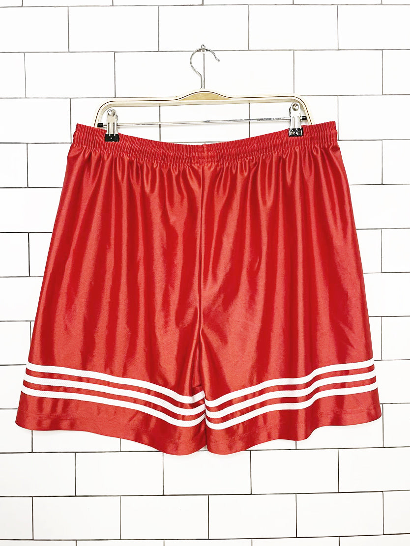 adidas three stripes sateen stripe sporty prep athletic shorts