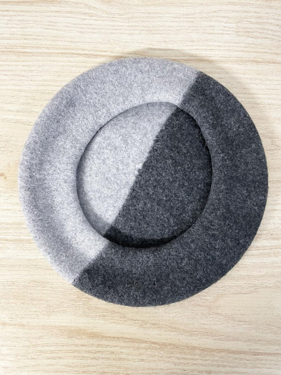 hat attack two - tone wool beret - good market thrift store