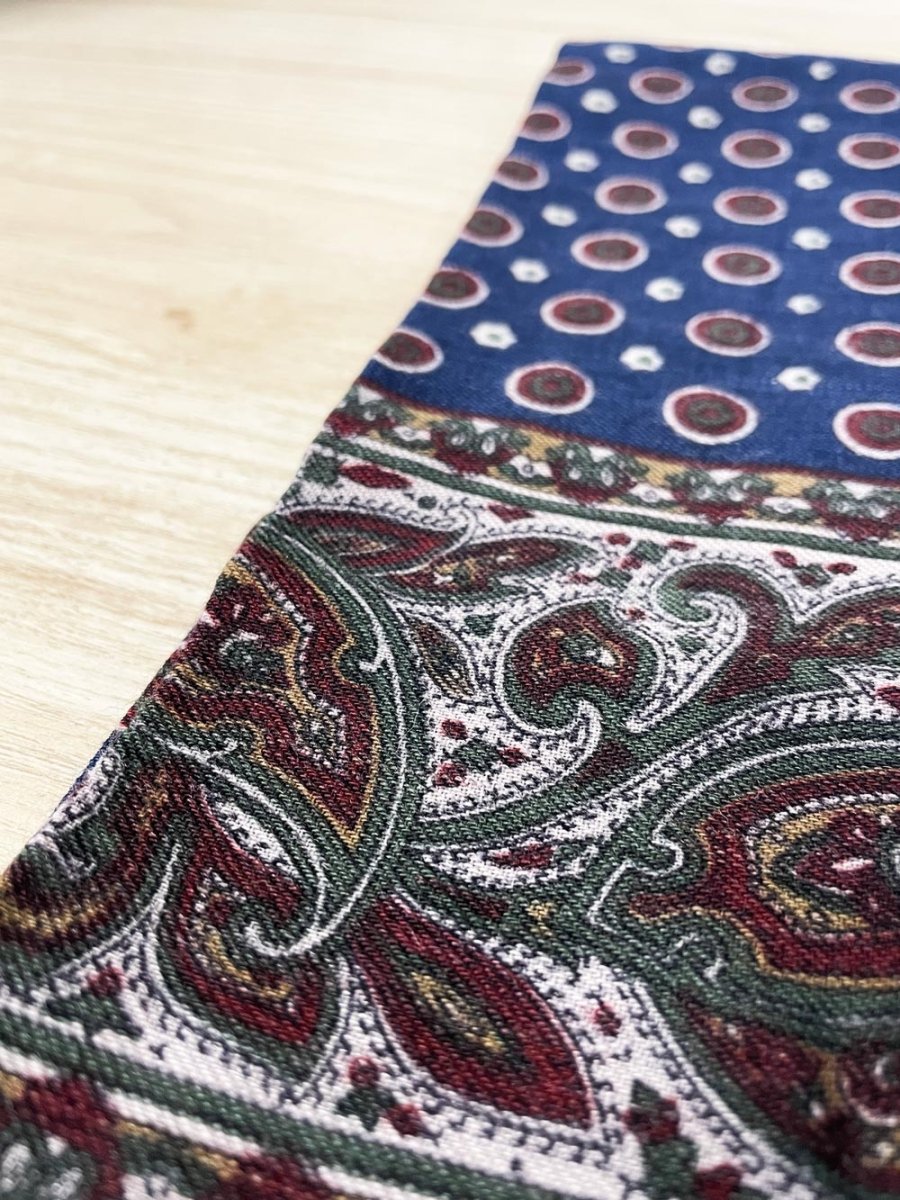 vintage perry ellis wool paisley medallion menswear scarf - good market thrift store