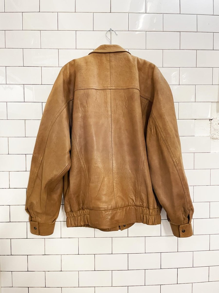 vintage labrador butter leather bomber jacket - good market thrift store