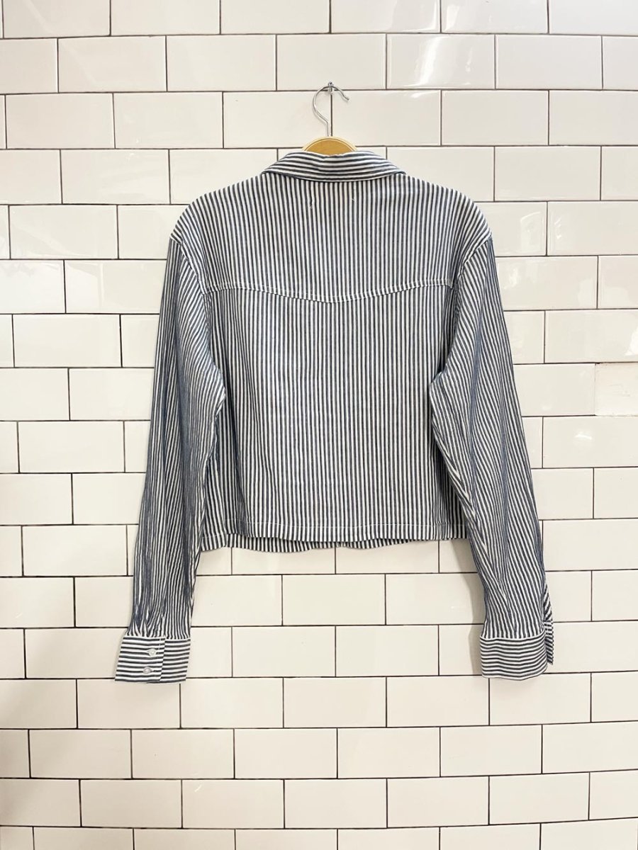 lone star ribbed stripe boxy crop shirt - good market thrift store