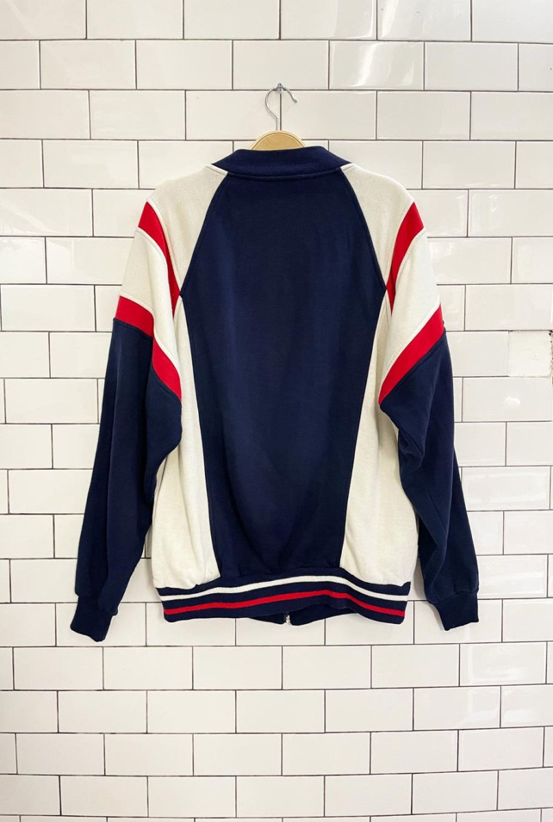 vintage 80s champions choice retro colourblock full zip sweatshirt - good market thrift store