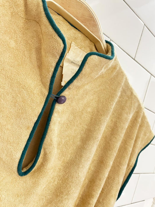 vintage 70s piped terry tie waist top - good market thrift store