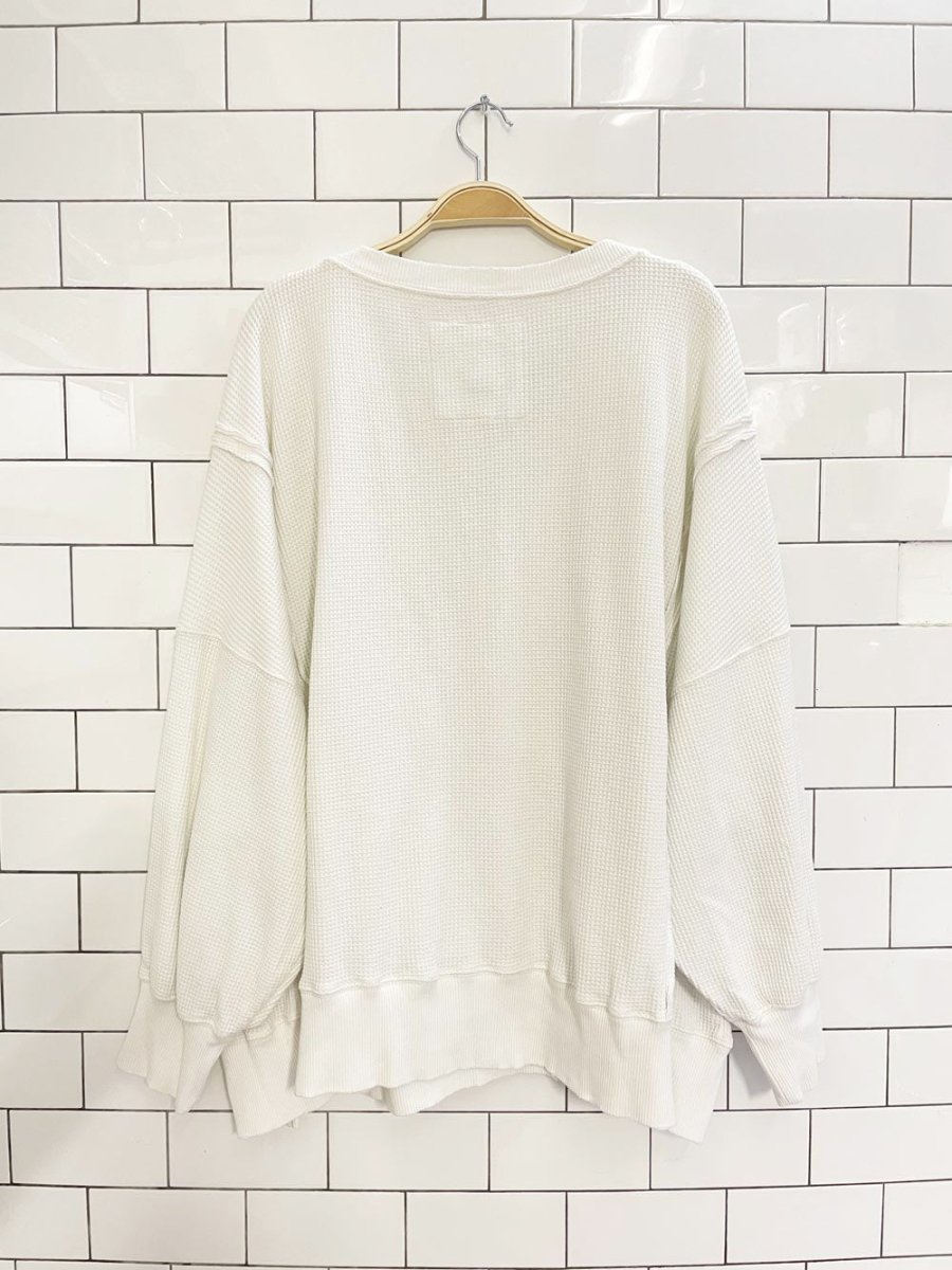 ae seriously lived in ovesized waffle sweatshirt - good market thrift store