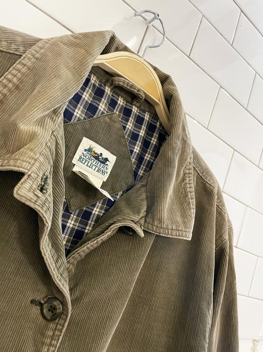 vintage 00s NR flannel lined corduroy chore jacket | northern reflections - good market thrift store