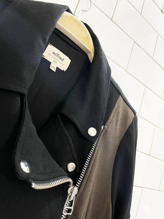 wilfred montesson crepe moto jacket | aritzia - good market thrift store