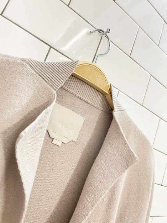 soia & kyo wool - blend benela mist knit open long cardigan - good market thrift store