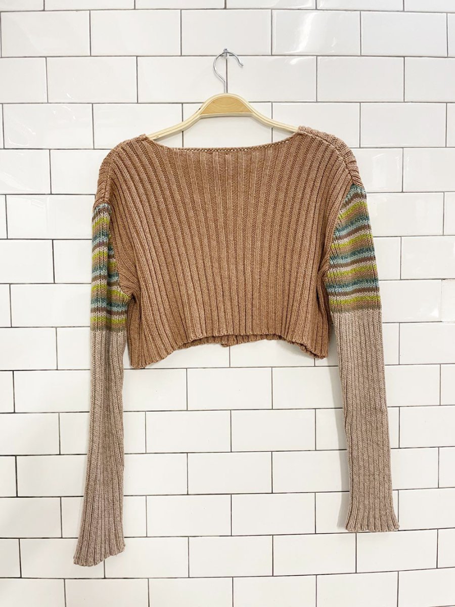 vintage 00s lilith boho knit mini crop cardigan | made in France - good market thrift store