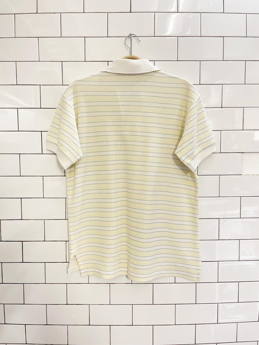 vintage 90s polo ralph lauren butter yellow stripe polo - good market thrift store