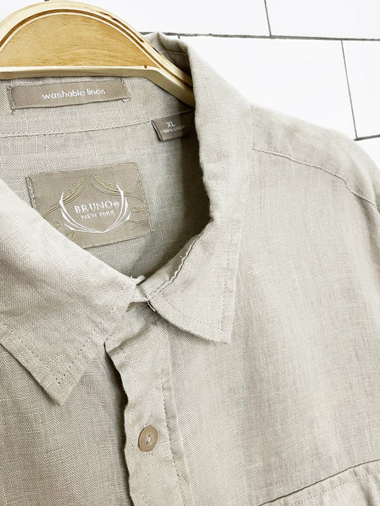bruno new york 100% linen full button shirt