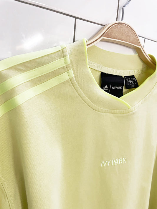 adidas x ivy park three stripes oversized boxy crop top