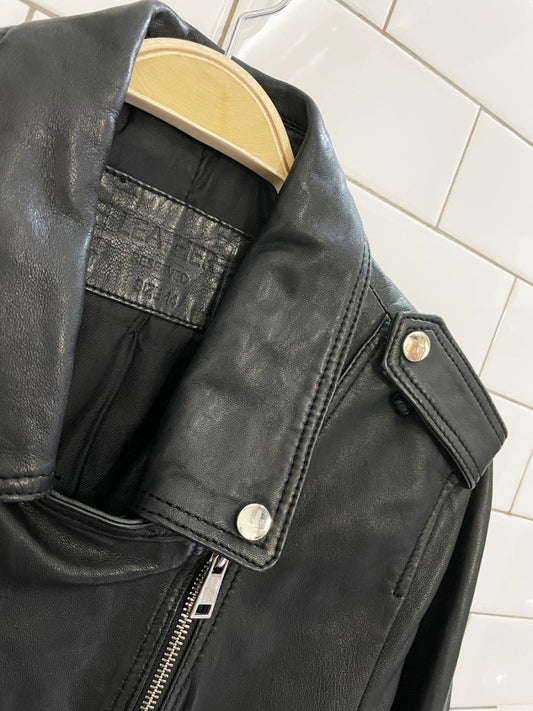 leather reserved butter leather biker jacket - good market thrift store