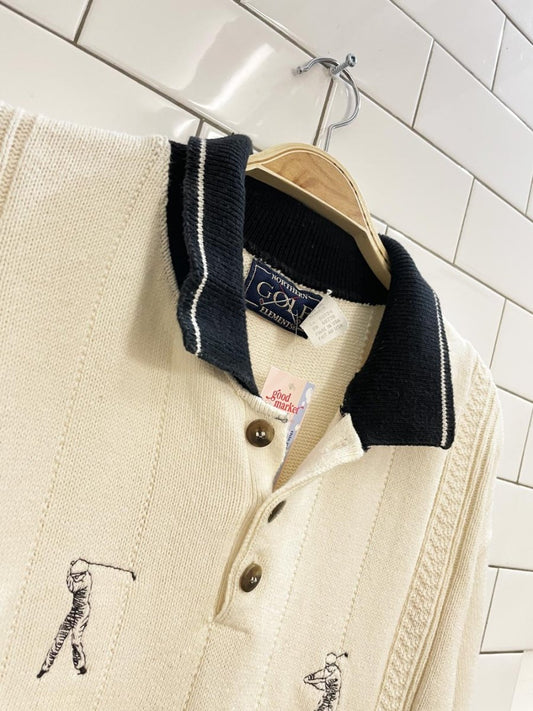 vintage 00s northern elements golf polo sweater - good market thrift store