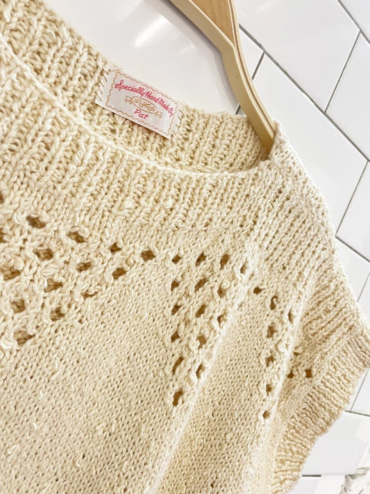 vintage hand - knit short sleeve sweater - good market thrift store